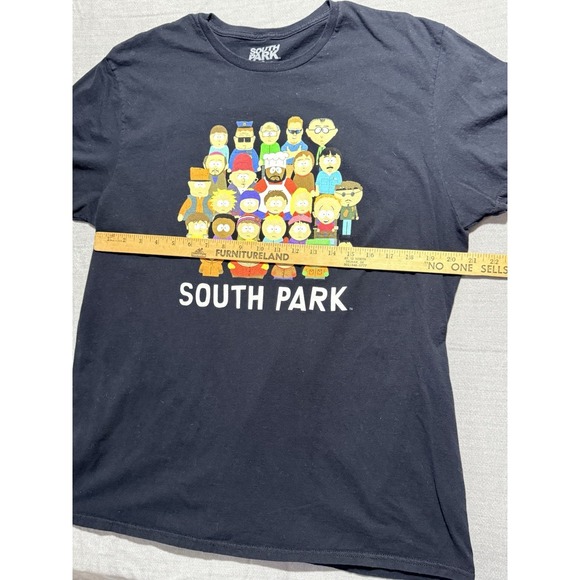 South Park "Full Cast" Character Collage Black T-Shirt - Men's/Unisex XL - Picture 3 of 5